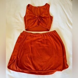Women's Orange Skirt Set